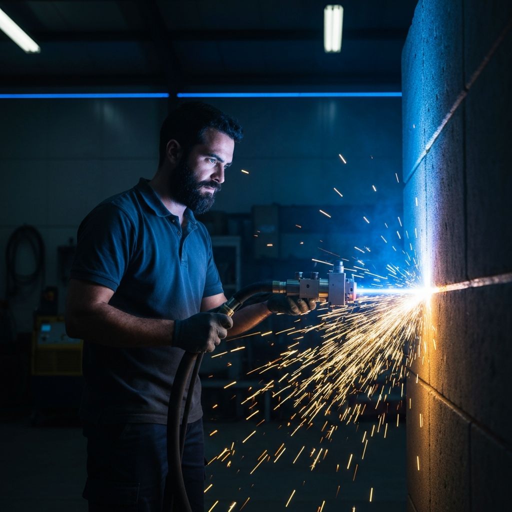 Décapage laser professionnel en action